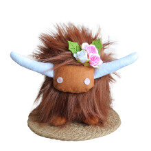 Brown Highland Cow Plush Toy Soft Stuffed Animal 1pc