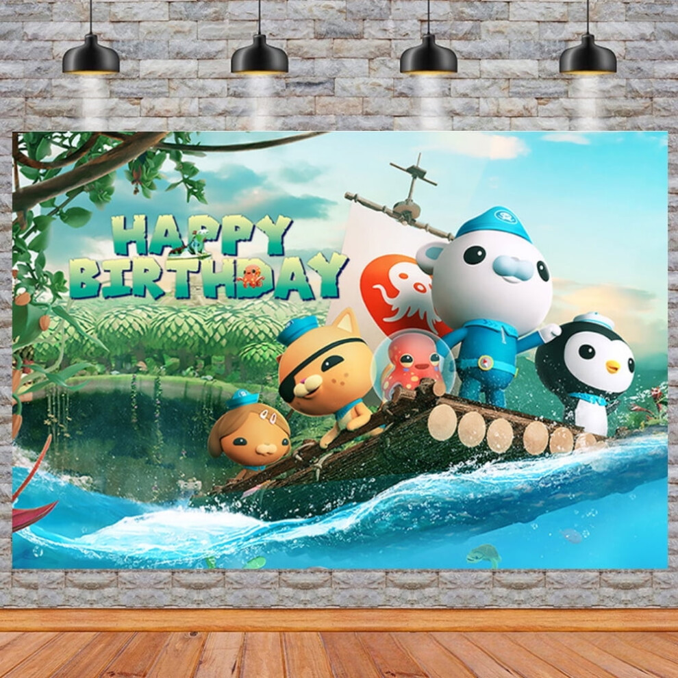 Cartoon Octonauts Birthday Backdrop Photography Kids Party Supplies Happy Birthday Party Decorations 94''71'' 9327961882652
