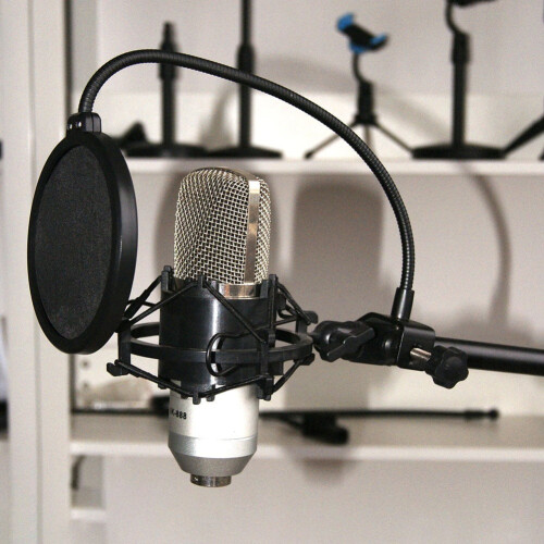 Double Layer Studio Microphone Filter Flexible Wind Screen Mic Shield 1