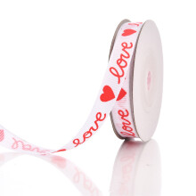 Valentines Ribbons for Crafts, Heart Satin Valentine's Ribbon for Valentines Gift Wrapping Crafts Flower Bouquet Candy Decoration Hair Bows, White
