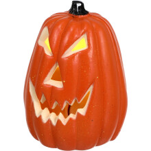 1 paquete de linternas LED creativas con forma de calabaza, lámpara de plástico naranja para decoración de jardín.