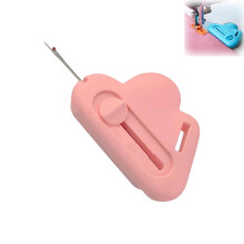 2-in-1 Adjustable Seam Guide with Built-in Seam Ripper & Magnetic Needle Threader – Pink