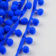 Pompom Trim Ball Fringe Ribbon DIY Sewing Accessory Lace 1/5/15 yards-Royalblue-1 yd