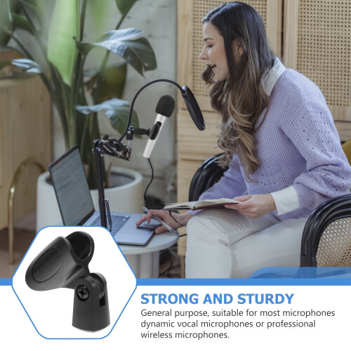 5Set Copper Plastic Microphone Clip Adjustable Angle Universal Fit for Recording Live Performance 1