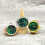 Green Dial Ring Watch Stainless Steel Band Silver 3