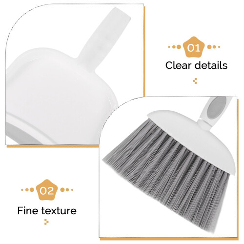 Compact Design Multi Color Plastic Broom With Dustpan 1Set 10.3x6.7x1.3In 2