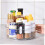 FOXNOVO Rotating Condiment Organizer Clear Pet Material for Kitchen Storage 5