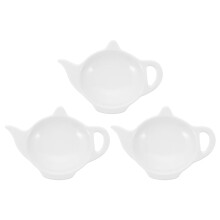 3pcs Ceramic Teapot Shaped Tea Bag Dish Tea Bag Holder Cute Tea Bag Tray Spoon Rest For Tea Drinkers Afternoon Tea Accessories