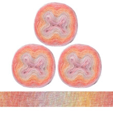 3 Pack Knitting Yarn Wool Luxurious Warm-Toned Gradient Mohair Yarn Fine Polyester Thread for Crochet Sweaters Type 17