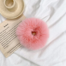 6 Pcs Scrunchies, Pom Pom Hair Ties Faux Rabbit Fur Fuzzy Scrunchies Fluffy Ponytail Holders Hair Accessories for Girls Women