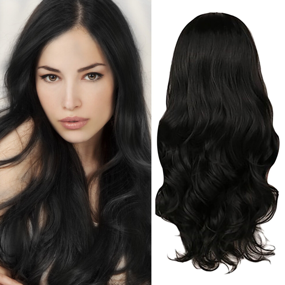 Brazilian human hair wig dark brown curly wavy
