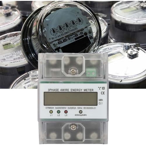 3 Phase Power Meter DTM024 LCD Digital kWh Meter 220/380V 1