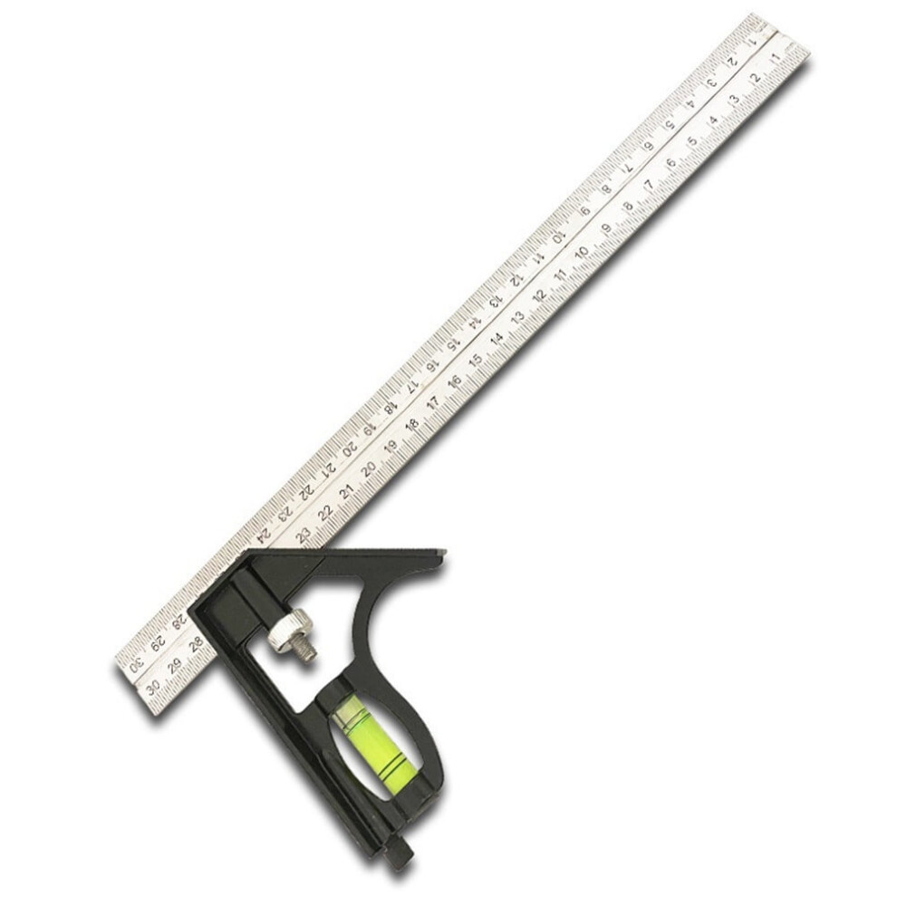 Stainless Steel Adjustable Angle Ruler,Horizontal Movable Combination Square For Woodworking,Drafting And Metalworking,300Mm Precision Measuring Tool 9130661124461