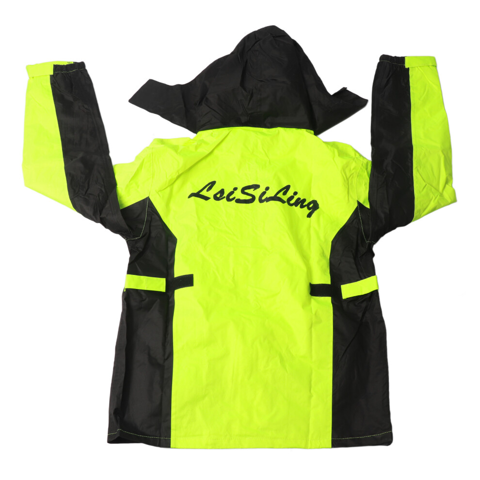 Rainproof Cycle Raincoat & Pants Set For Men & Women, Reflective 3XL Green 4251387603834