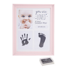 Baby Footprint & Handprint Photo Frame – Newborn Growth Record, Hanging or Desktop, Compatible with Peach Theme Gifts