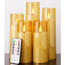 LED Pillar Candles Battery Operated Remote Timer 3D Wick