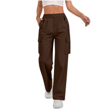 Women's Cargo Pants High Waisted Elastic Waist Relaxed Fit
