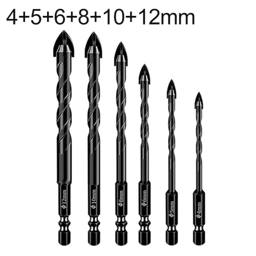 Masonry Drill Bits Set with Tungsten Carbide Tips for Various Surfaces