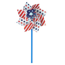 Patriotic Tricolor Flag Windmill – 8-Leaf Garden Decoration & Party Supply, Compatible with Outdoor Festive Displays