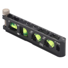 Mini Magnetic Level Ruler 6" 15cm – 4 Clear Bubbles, 4 Strong Magnets, Aluminum Alloy, Accurate 0.5 mm/m, Compact 19 mm Width