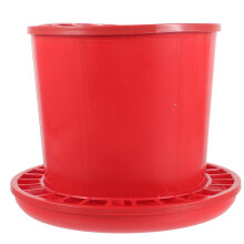 Red Plastic Poultry Feeder for Home Use 1 Unit
