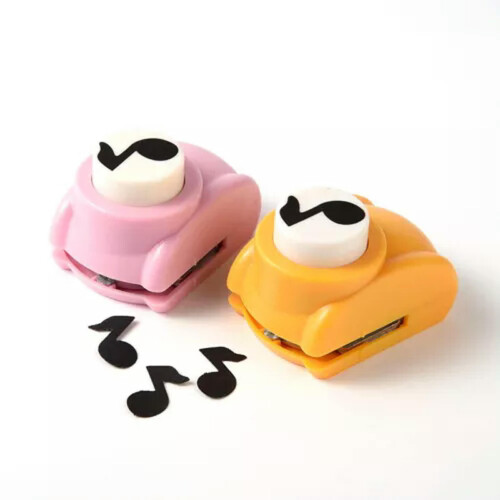 Random Color Mini Plastic Paper Punches Craft Cutter Scrapbooking Pick Patterns-Musical Note-8x8mm