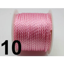16.4 Feets 3mm Nylon String Chinese Satin Silk Braided Cord Love Binding Rope-10# Pink