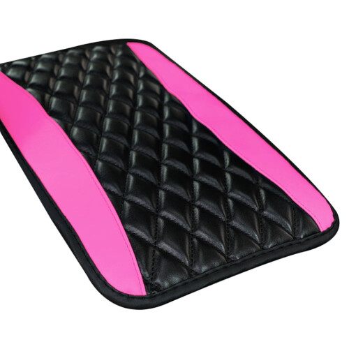 Capa de couro para apoio de braço de carro com elástico, compatível com modelos Peach – Almofada e protetor para console central 1