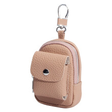 2026 New Leather Backpack Keychain – Cute Travel Purse & Makeup Bag for Women Compact Organizer with Carabiner Clip