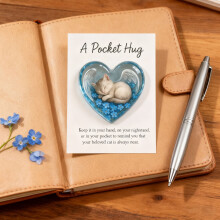 Cat Memorial Pocket Hug – Heart-Shaped Acrylic Token for Cat Lovers, Compatible with Emotional Support Needs
