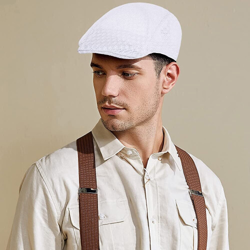Cotton-Linen Beret for Men Breathable Windproof Flat Cap 2