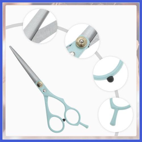 1 Pc Flat Shears Hair Cutting Scissors for Hair Styling Blue Silver Tone 2
