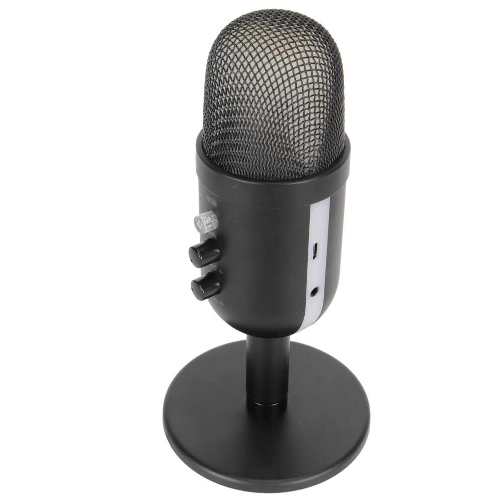 Usb Noise Canceling Rgb Condenser Microphone With Reverb & Dsp For Pc, Ps4 Light 5081387603904