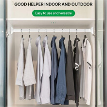 50-80cm Telescopic Clothes Rod, 22mm Dia, Tension Shower/Closet Rod, Easy Install Drying Rack – Compatible with Standard Wardrobes