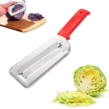 Dual Blade Julienne Cutter, Stainless Steel Slicer & Cabbage Shredder for Coleslaw/Sauerkraut, Ergonomic Lettuce Chopper with Silicone – Compatible