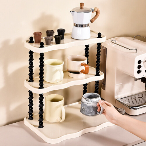 Θήκη για φλιτζάνια καφέ 3 επιπέδων για τον πάγκο, συμβατή με οργανωτές κουζίνας, 2