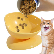 Cat Bowls 200ml Anti-Tipping Water Feeder 15 Degree Inclined Elevated Cat Food Bowl for Kitten Puppy Small Dogs Indoor Outdoor Travel Feeding ideal