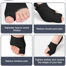 Toe Corrector & Big Toe Separator for Hallux Valgus Relief – Adjustable, Comfortable Bunion Brace for Men & Women, All-Day Support