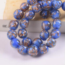 10 st 8 mm 10 mm 12 mm runda folie ogenomskinliga handgjorda lampwork glaspärlor gör-det-själv-8 mm-djupblå