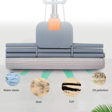 Kitchen Home PVA Sponge Roller Mop Head Refills - Absorbent Sponge Replacement Head for Floor Cleaning - Wide Mouth Folded Design 10.6Inch