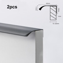 Alloy Invisible Door Handle for Cabinet Drawer - Black Gray