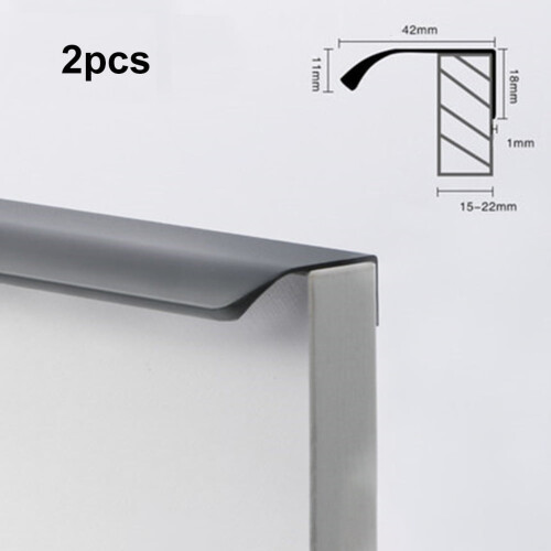 Alloy Invisible Door Handle for Cabinet Drawer - Black Gray