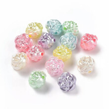 100 cuentas espaciadoras acrílicas de imitación de perlas con forma de rosa para la fabricación de pendientes de joyería.