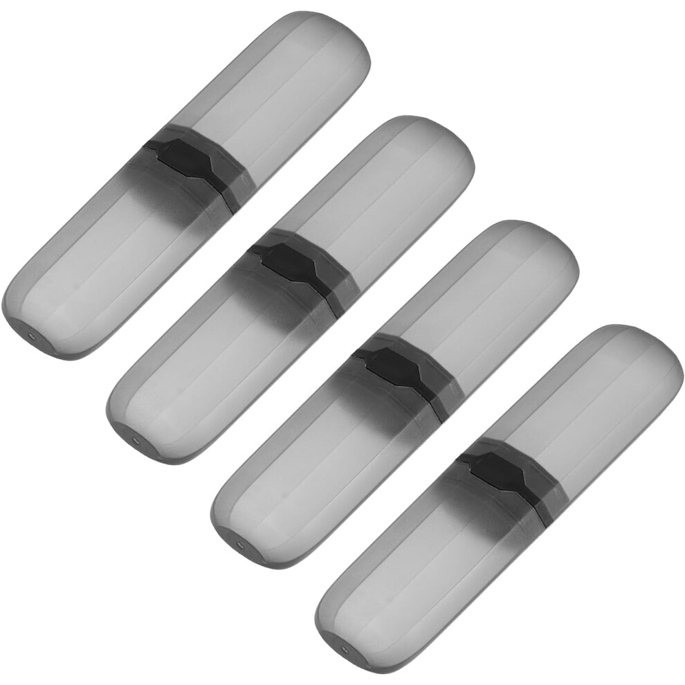 uxcell 4pcs Transparent Black Travel Toothbrush Cases â Portable Plastic Organizer Covers Compatible with Standard Toothbrushes
