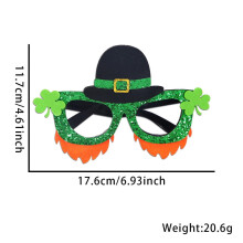 Green Shamrock Glasses Set For St Patricks Day Party Decoration Accessory