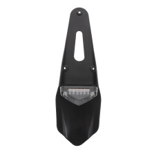 Feu arrière universel à LED pour moto tout-terrain/cross, avec éclairage de plaque d'immatriculation.