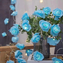 Guirnalda de luces "Cásate conmigo" con rosas – 3 metros, 20 LED, luces de hadas a pilas para pedidas de mano, bodas, aniversarios y fiestas (rojo