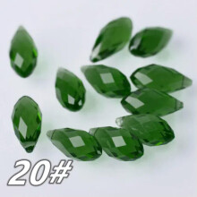 Dråbeformet facetslebet krystalglas 12x6mm 16x8mm 20x10mm 25x12mm løse vedhængsperler - 20# dybgrøn - 12x6mm (30 stk.)