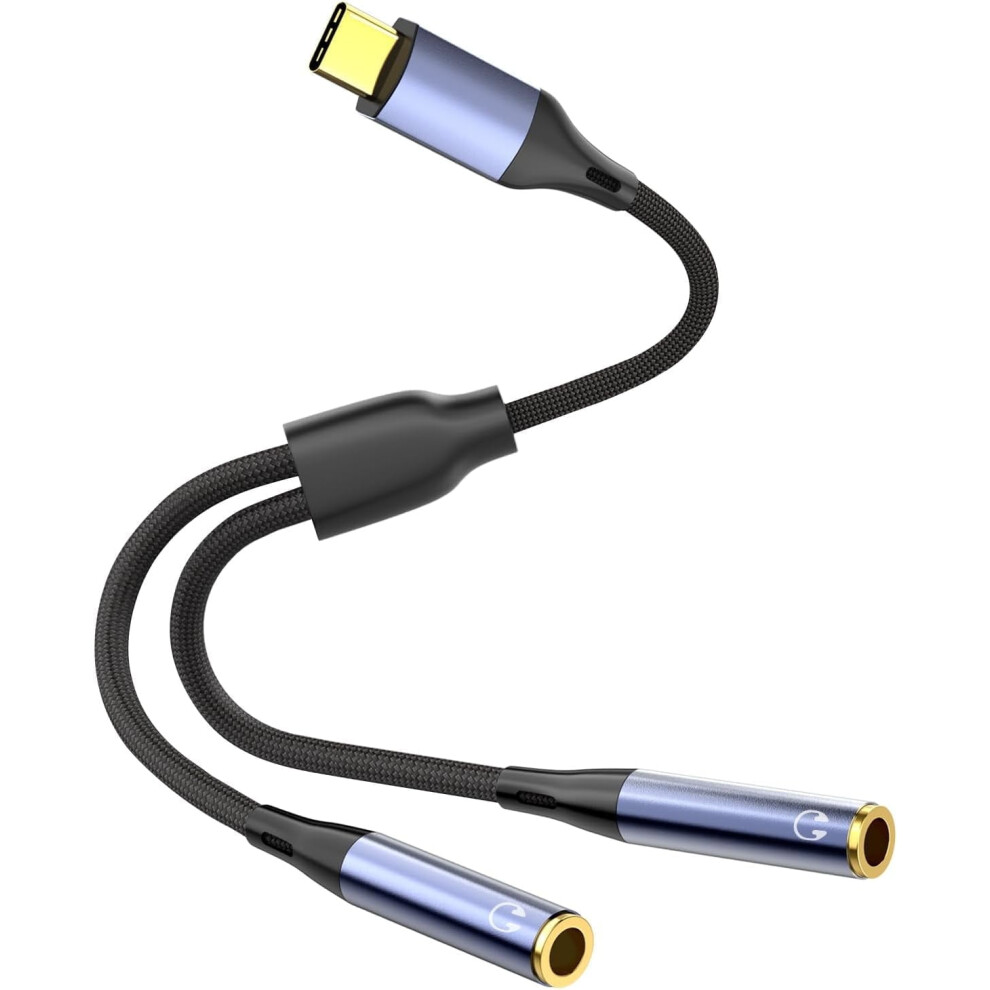Usb-C To Dual 3.5Mm Audio Adapter, Compatible With Iphone 15 Plus/Pro Max, Samsung S23/S21/S20 Ultra, Pixel, Ipad Pro, Macbook 9130661123570