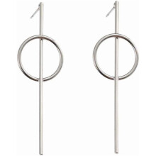 Geometric Double Circle Hoop Dangle Earrings Simple 8 Infinity Knot Bar Tassel Drop Earrings for Women Jewelry